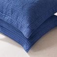 thumbnail image 3 of 100% Cotton Quilted Pillow Sham Floral Printed Pillow Cover (Standard, Navy Blue), 3 of 7