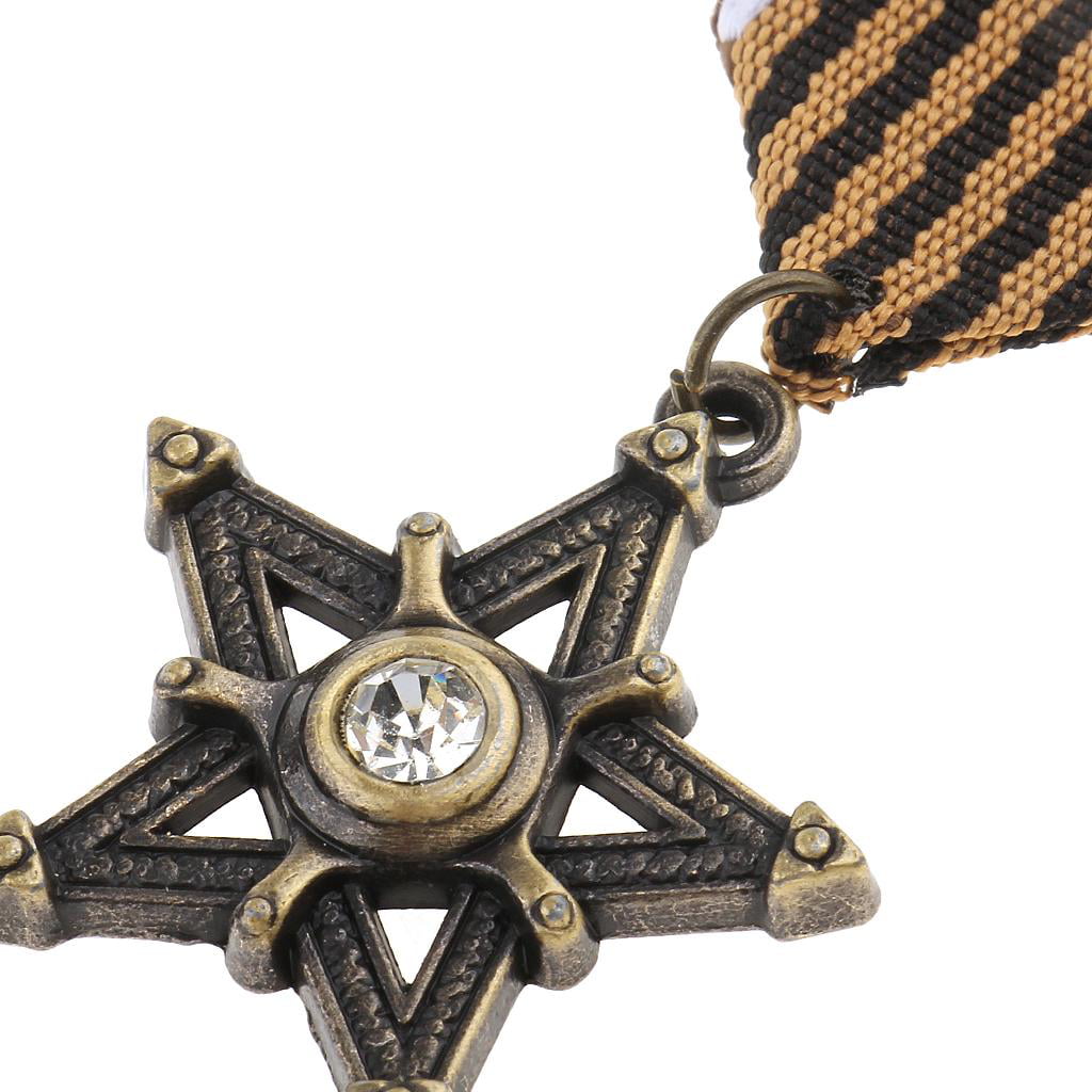 2Pcs Vintage Men's Star Medal Badge Clothing Fashion Costume Navy Brooch Pin 