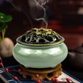 thumbnail image 4 of Incense Holder Burner, Ceramic Censer with Cotton Bottom Shield,would be Great to used in Bedroom, Meditation room, Yoga room, Bathroom(Green), 4 of 7