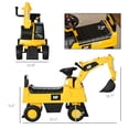 thumbnail image 5 of Aosom Excavadora de juguete para montar, excavadora manual con pedal para niños con licencia CAT con pala manual, bocina, almacenamiento oculto para niños y niñas de 18 a 36 meses, amarillo, 5 of 5