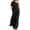 A-Black, variant on Womens Pant Suits Dressy for Wedding Two Piece One Shoulder Top Flowy Pantsuit Boho Outfits with Pockets L