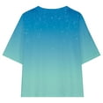 thumbnail image 7 of CLOISE Short Sleeve Shirt Kids Girls Boys Tops Tunic Crewneck Casual Pullover Gradient Sparkling Loose Summer Blouses Blue, 7 of 7