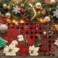 thumbnail image 2 of Christmas Red Poinsettia Placemats Set of 2, Winter Flower Cardinal Bird Snow Plaid Heat Insulated Linen Place Mats, Washable Stain-Proof Table Mats for Dining Tables Holiday Decor 13x19 Inches, 2 of 9