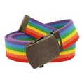 thumbnail image 1 of Men's Classic Antique Gold Military Slider Belt Buckle with Canvas Web Belt XX-Large Rainbow, 1 of 3