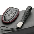thumbnail image 4 of Vitodeco Leather Smart Key Fob Case Cover Protector - Compatible with Nissan | Compatible with Infiniti - (2007 - 2022 Models) - 4 Buttons, Black/Red, 4 of 5