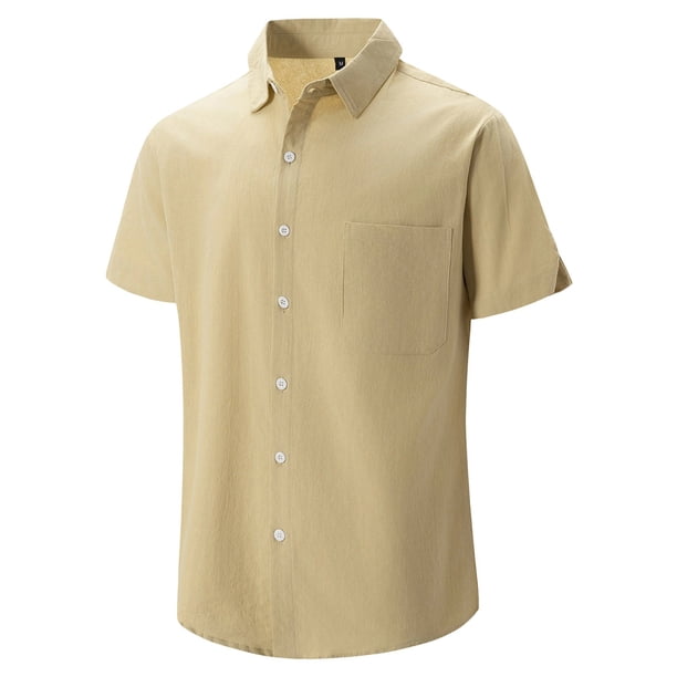 Blusa y camisa de manga corta con cuello vuelto para hombre, camisa de verano de manga corta con solapa, top informal de moda transpirable con bolsillo en el pecho, top/camisa de manga corta con solap