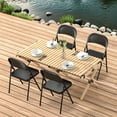 thumbnail image 2 of VOLIX 4-Pack Metal Folding Chairs,  Stackable Folding Chair, Black, 2 of 6