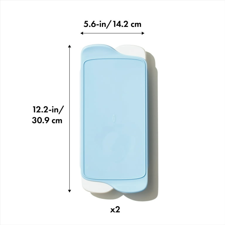 OXO cubes 金属製ケース OXO SoftWorks Ice Cube Tray 2 Pack with Sliding Lid, Blue, Easy