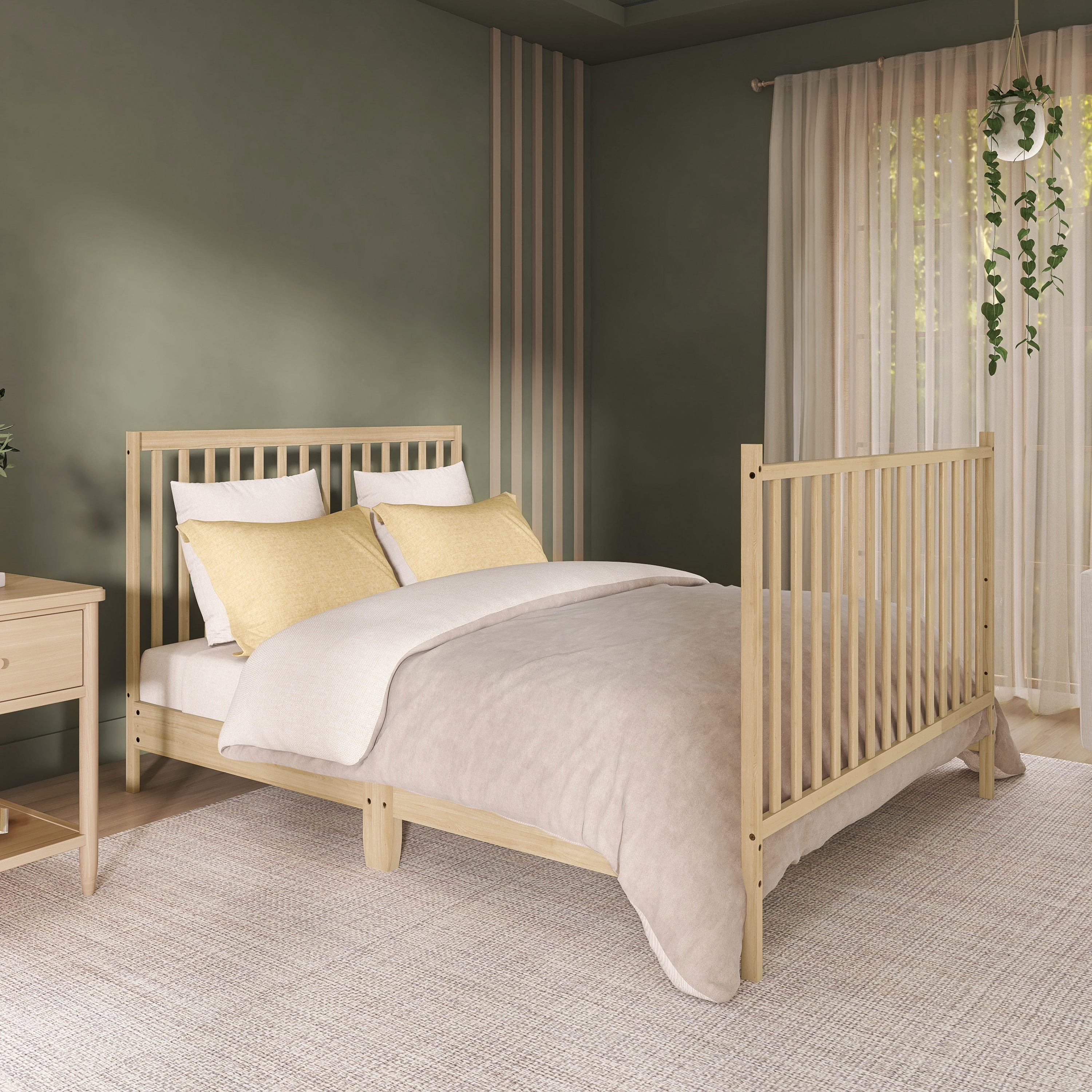 Dream On Me Synergy 5 in 1 Convertible Crib in Barnwood Natural, Greenguard Gold Certified