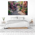 thumbnail image 3 of Mudket Framed Canvas Wall Art Ready to Hang, Pink Hydrangea Print, Farmhouse street Botanical Landscape Wall Decor Canvas Artwork for Living Room Kitchen Bedroom - 12"L x 8"W, 3 of 10