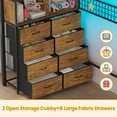 thumbnail image 3 of Twin Size Loft Bed with Stairs, 8 Storage Drawers, Power Outlet, LED Light, Metal Loft Bed with Wardrobe,Storage Stairs, Large Under-Bed Space, 13" Safety Guardrail,Rustic Brown, 3 of 9