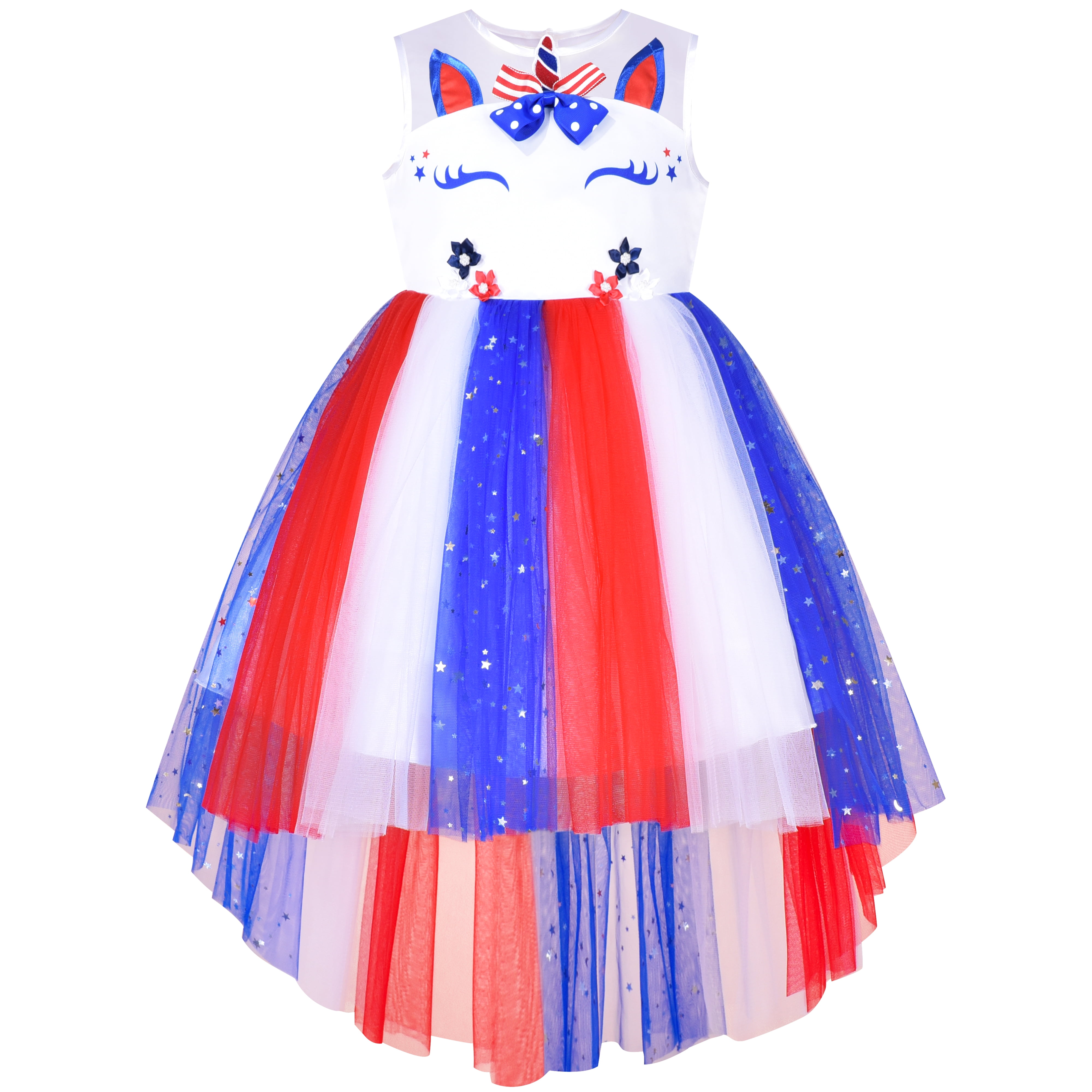4th of July Knee Length Red White Blue Pageant Costume Dress 4T 4th of July Knee Length Red White Blue Pageant Costume Dress 4T