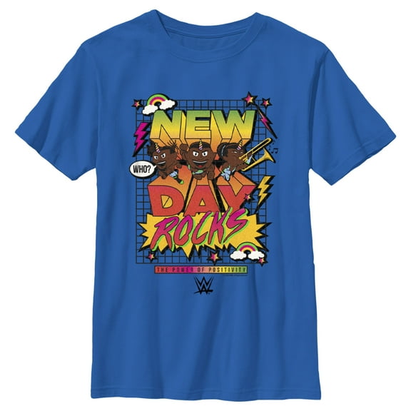 Boy's WWE New Day Rocks Graphic Tee Royal Blue X Large