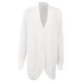 thumbnail image 4 of Lovskoo 2024 Cardigan Sweaters for Women Open Front Solid Color Cable Knit Loose Knitwear Oversized Winter Outerwear Tops White, 4 of 6