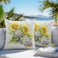 thumbnail image 2 of Outdoor Waterproof Pillow Covers Pack of 2, Summer Flowers Vintage Sunflower Floral Farm Decorative Throw Pillowcases Cushion Covers for Garden Patio Tent Sofa Couch, 16x16 inch, 2 of 8