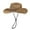 Khaki, variant on Vintage Western Cowboy Straw Hat for Men Women Curved Brim with Windproof Lanyard, Summer Outdoor Sun Cap for Beach Vacation