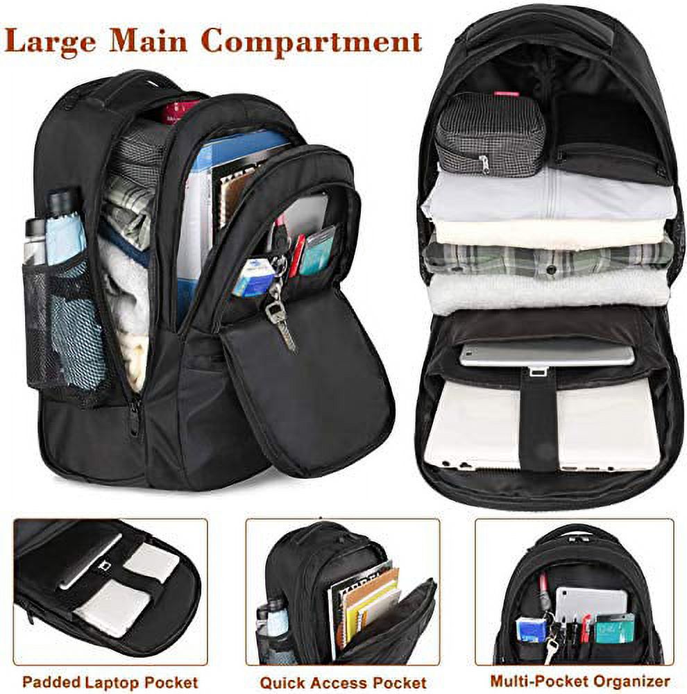 Rolling Backpack,Waterproof Wheeled Travel Backpack, Laptop Backpack for Women Men,Carry on Luggage Backpack Fit 15.6 inch Notebook, Trolley Suitcase Business Bag College Student Computer Bag,Black - image 2 of 3
