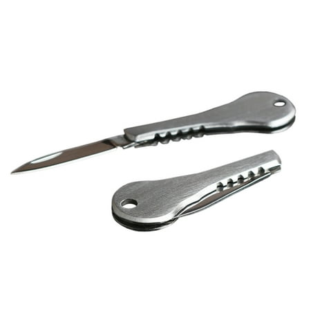 Pocket Survival Folding Mini Key Knife Outdoor EDC Tool Key Hooks Stainless Steel Portable
