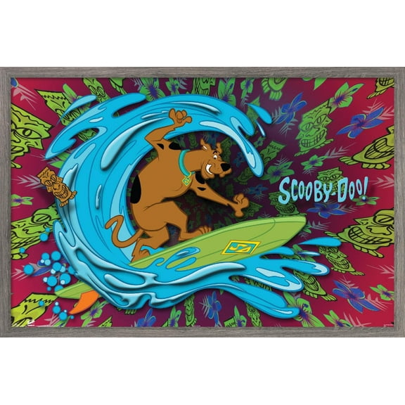 Scooby-Doo - Surf Wall Poster, 22.375" x 34", Framed