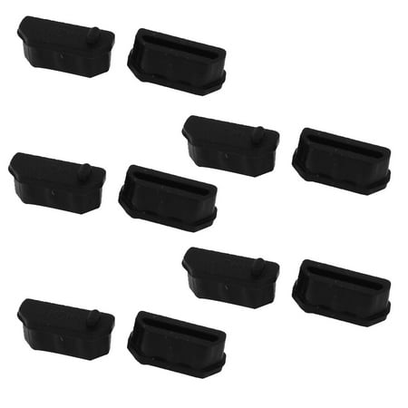 10 Pcs Black Silicone Anti Dust Cover Cap Protector for HDMI Female Port