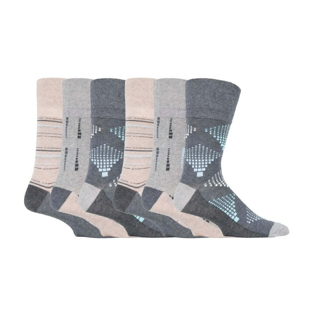 Gentle Grip - 6 Pairs Mens Gentle Grip Non Elastic Socks