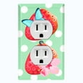 thumbnail image 1 of Metal Light Switch Plate Cover Floral Strawberry Butterfly Green Polka Dots FUT007, 1 of 13