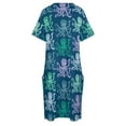 thumbnail image 4 of Vestido de verano para mujer vestido elegante con bolsos fondo azul oscuro un grupo de pulpos oferta, 4 of 6