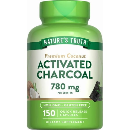 Activated Charcoal 780mg | 150 Capsules | Value Size | Non-GMO and Gluten Free | by Nature's Truth