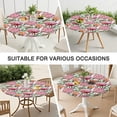 thumbnail image 7 of Pioneer Flower Floral Print Pattern Round Fitted Tablecloth with Elastic Edge,Dining Table Cover Waterproof,Outdoor Round Tablecloth for Camping,Dining,Indoor and Outdoor, 7 of 7