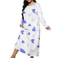 thumbnail image 2 of Fazvaoo Plus Size Nightgowns Women Long Sleeve Long Nightdress Casual Nightgowns(Blue,Size S-5XL), 2 of 3