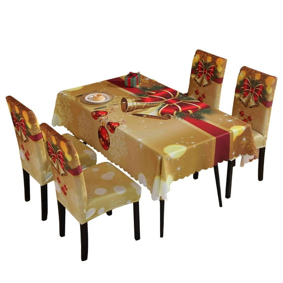 Christmas Chair Covers/ Tablecloths Waterproof Dinning Room Chair Table Protector for Kitchen
