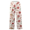 thumbnail image 7 of Women's Fashion Casual Loose Christmas Printed Wide-Leg Sweatpants, Comfortable Home and Outdoor Wear, Elastic Waist with Drawstring for Easy Fit, Warm Winter Pants, White, L, 7 of 7