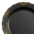thumbnail image 2 of Smarty 10" Black Gold Vintage Round Disposable Plastic Dinner Plates 120ct, 2 of 7