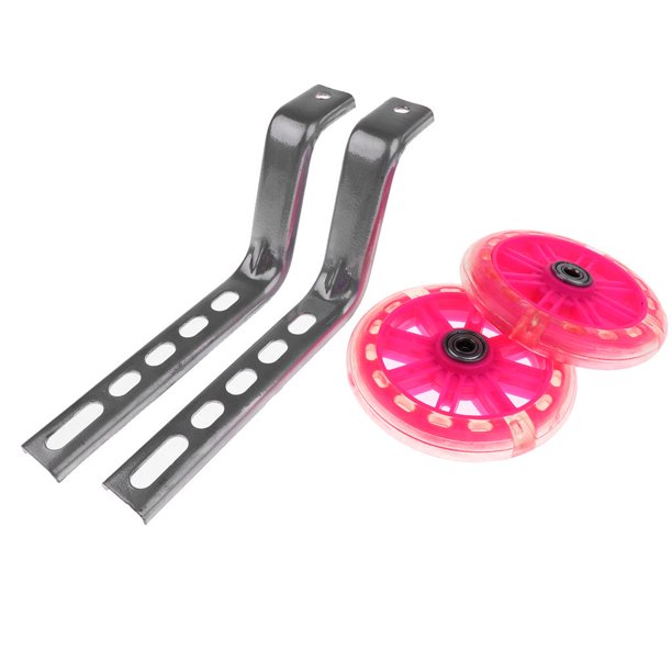 Rueda de entrenamiento con luz Niños Niños Niñas Ciclo de bicicleta Estabilizadores de bicicleta universales Niños Niño Niño Bicicletas de 12 a 20 pul Rosado Macarena Ruedas de entrenamiento de bicicleta