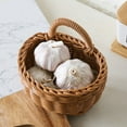 FuChenYu Pie Crust Rolling Bag Imitation Vine Weaving Kitchen Garlic Storage Retro Wall Hanging