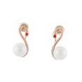 thumbnail image 1 of Aretes Ziena Rosados en Cisne con Piedra Tornasol, 1 of 2