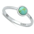 thumbnail image 4 of CHOOSE YOUR COLOR Minimalist Simulated Turquoise Wholesale Ring .925 Sterling Silver Band Blue CZ Female Size 9, 4 of 4