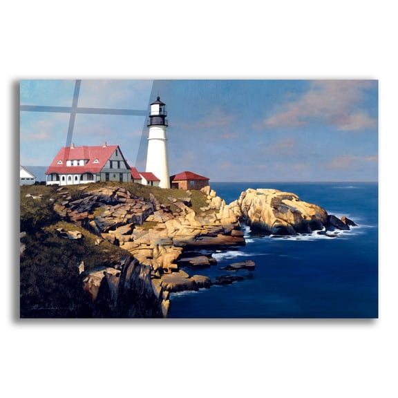 Epic Art 'Coastal Lighthouse' by Zhen-Huan Lu, Acrylic Glass Wall Art, 16"x12"