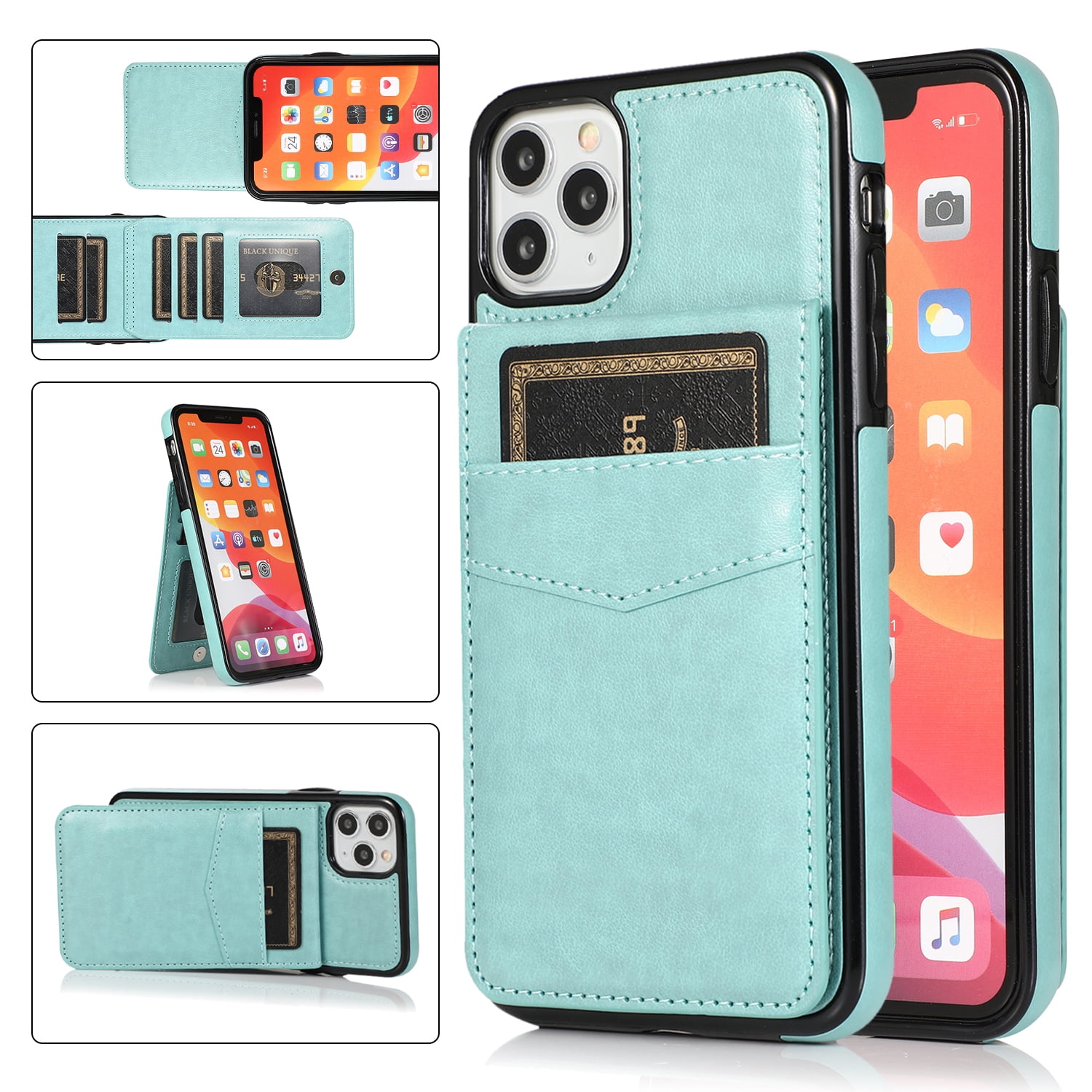 iPhone 11 Pro Flip Case Cover for Leather Cell Phone case Card Holders Kickstand Extra-Shockproof Business Flip Cover 