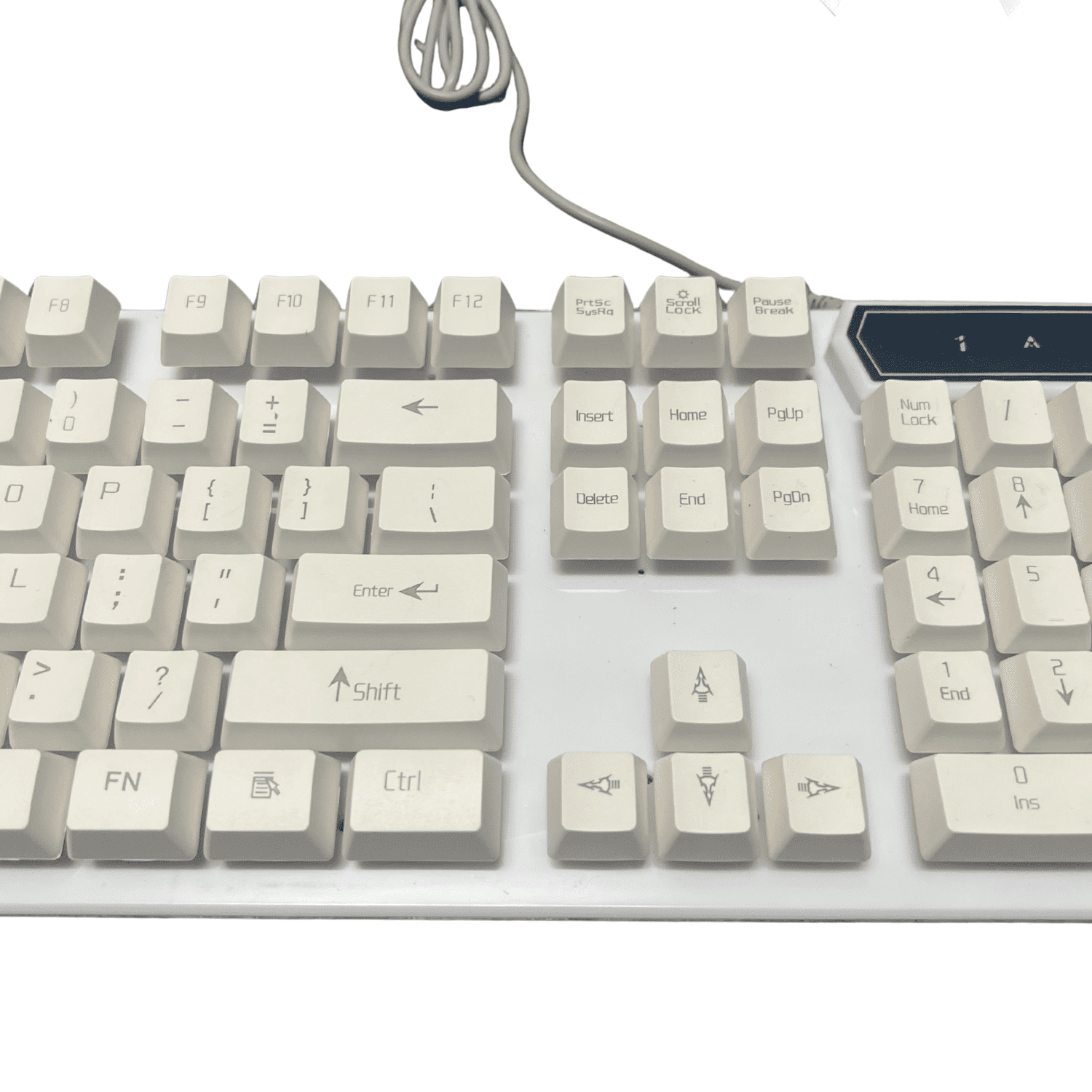 Sanoxy Wired Gaming Keyboard Rainbow Backlit Mechanical Feel 104 Keys White