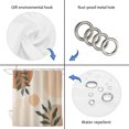 thumbnail image 5 of Bohemian Bathroom Shower Curtains with 12 Hooks Polyester Waterproof Shower Curtain for Stalls and Bathtubs Abstract Boho Circle Striped Leaves Beige Decorative Bathroom Privacy Curtain 36x72 Inches, 5 of 9