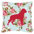 thumbnail image 2 of Carolines Treasures Rottweiler Shabby Chic Blue Roses Canvas Fabric Decorative Pillow BB1083 18H x18W multicolor, 2 of 2
