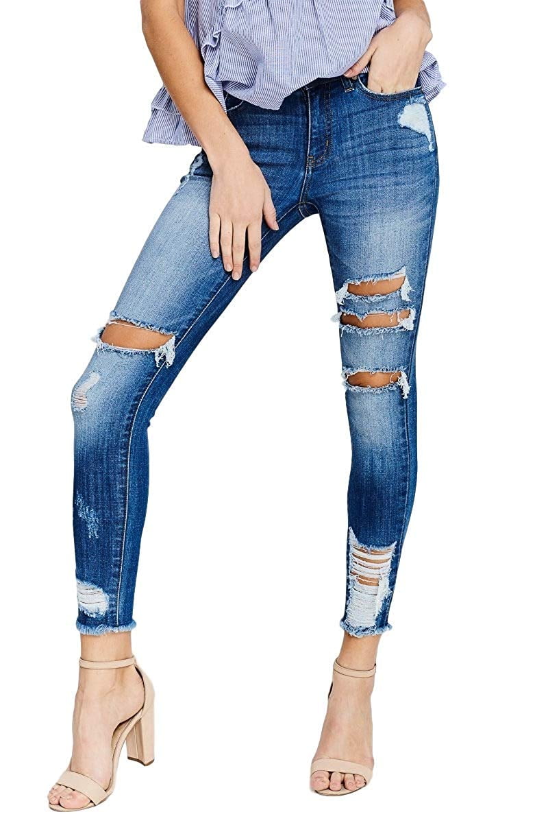 kancan distressed skinny jeans