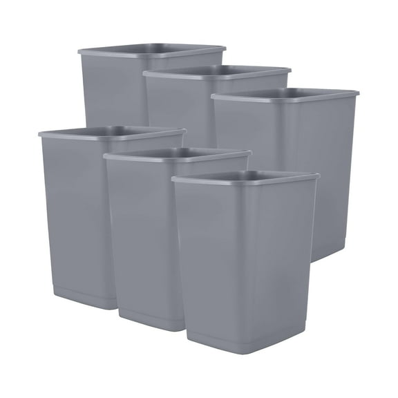 Superio Mini Trash Can 1.25 Gallon, Plastic Bathroom Trash Can, Small Office Desktop Waste Paper Bin, Dorm Waste Basket, Vanity, Under Sink, Cabinet Countertop Garbage Can Slim Diaper Pail (6, Grey)