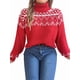 thumbnail image 2 of Suéteres para Mujer, Jerseys Casuales de Larga, Suéteres Cálidos, Tops de Punto Peludo, Suéter Grueso de Gran Tamaño. Rojo S, 2 of 10