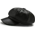 thumbnail image 7 of CoCopeaunts Newsboy Hats for Women Octagonal Cap Female Autumn Winter PU Leather Stylish Artist Painter Newsboy Caps Beret Hat, 7 of 7