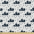 thumbnail image 1 of Cloud Fabric by the Yard, Rhythmic Vertical Cumulus Snowflakes Stars Pattern Plain Background, Decorative Upholstery Fabric for Chairs & Home Accents, 3 Yards, Petrol Blue Off White by Ambesonne, 1 of 4