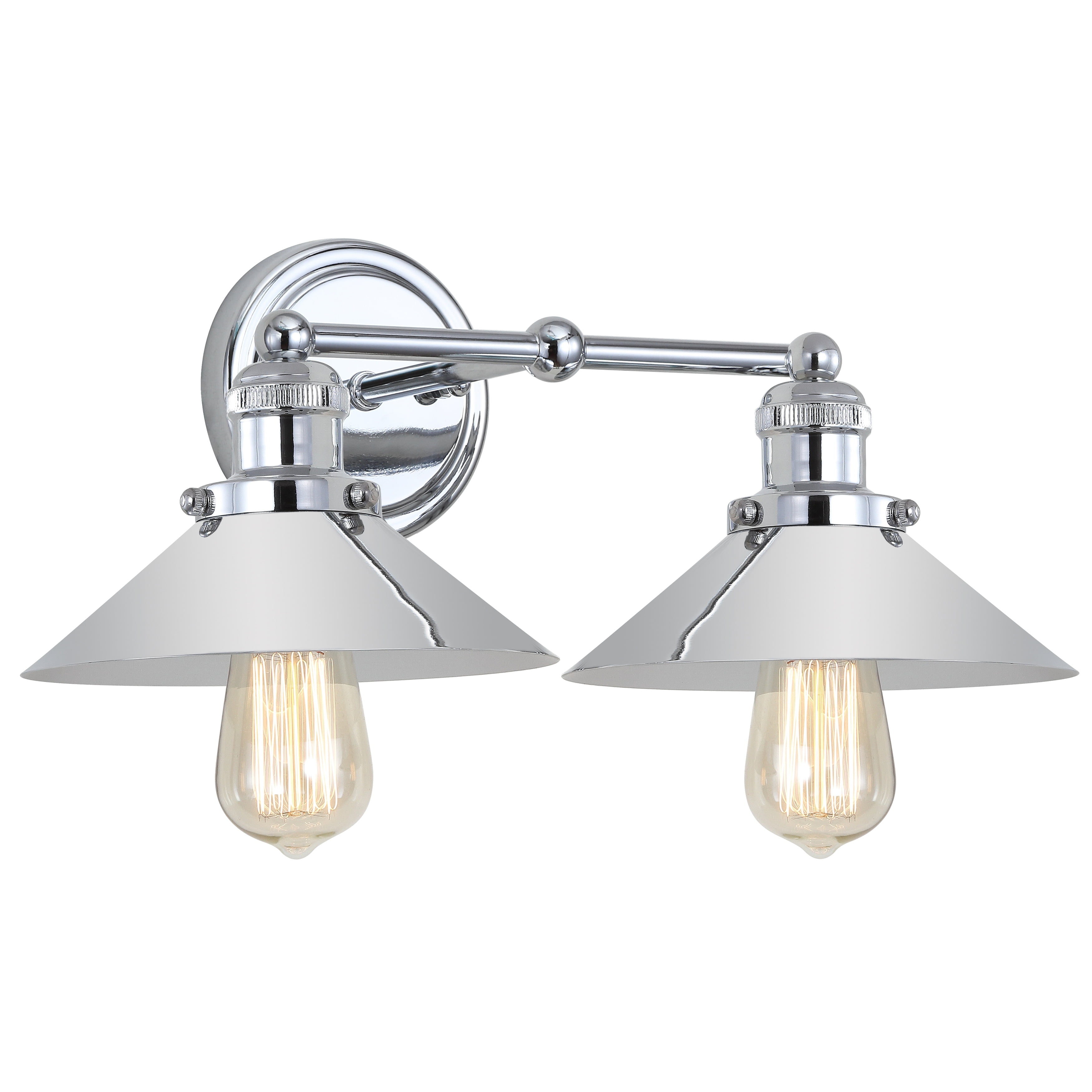 JONATHAN Y Florence Metal Shade Sconce, by 2Light Chrome