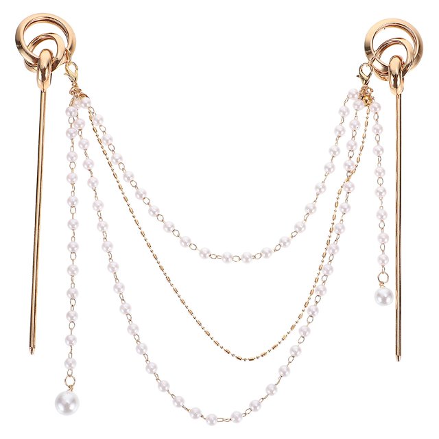 Chinese Style Hairpin Double Chain Hair Fork Tassel Hair Stick For Women Girls