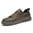 thumbnail image 5 of Men'S Stylish Low-Top Casual Sneakers -   | Sleek Shoe Design | Durable Rubber Sole Comfortable, Durable, and Versatile for Business or Outdoor Wear, Brown with Yellow Accents, Business Casual Shoes, 5 of 8